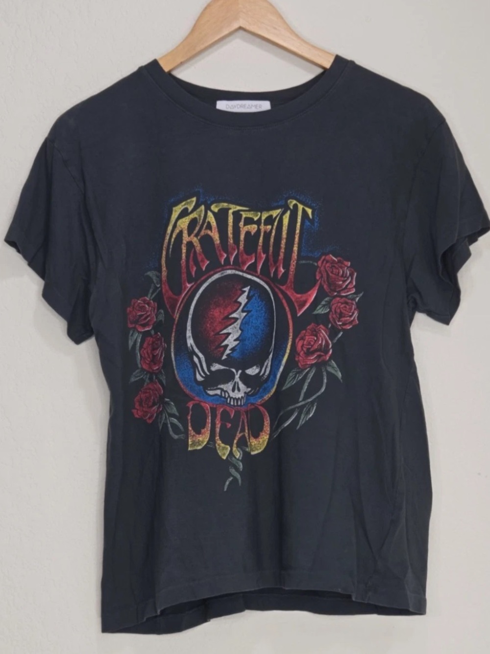 Daydreamer Grateful Dead Steal Your Face Of Roses Tee Size M Womens